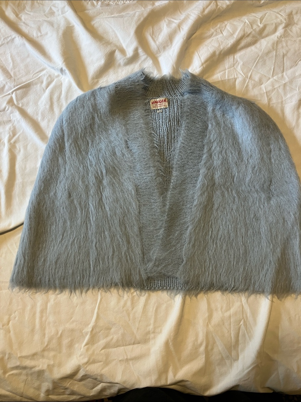 Jaeger Light Blue Mohair Open Cape